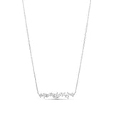 Multi Shape Prong Set Bar Necklace