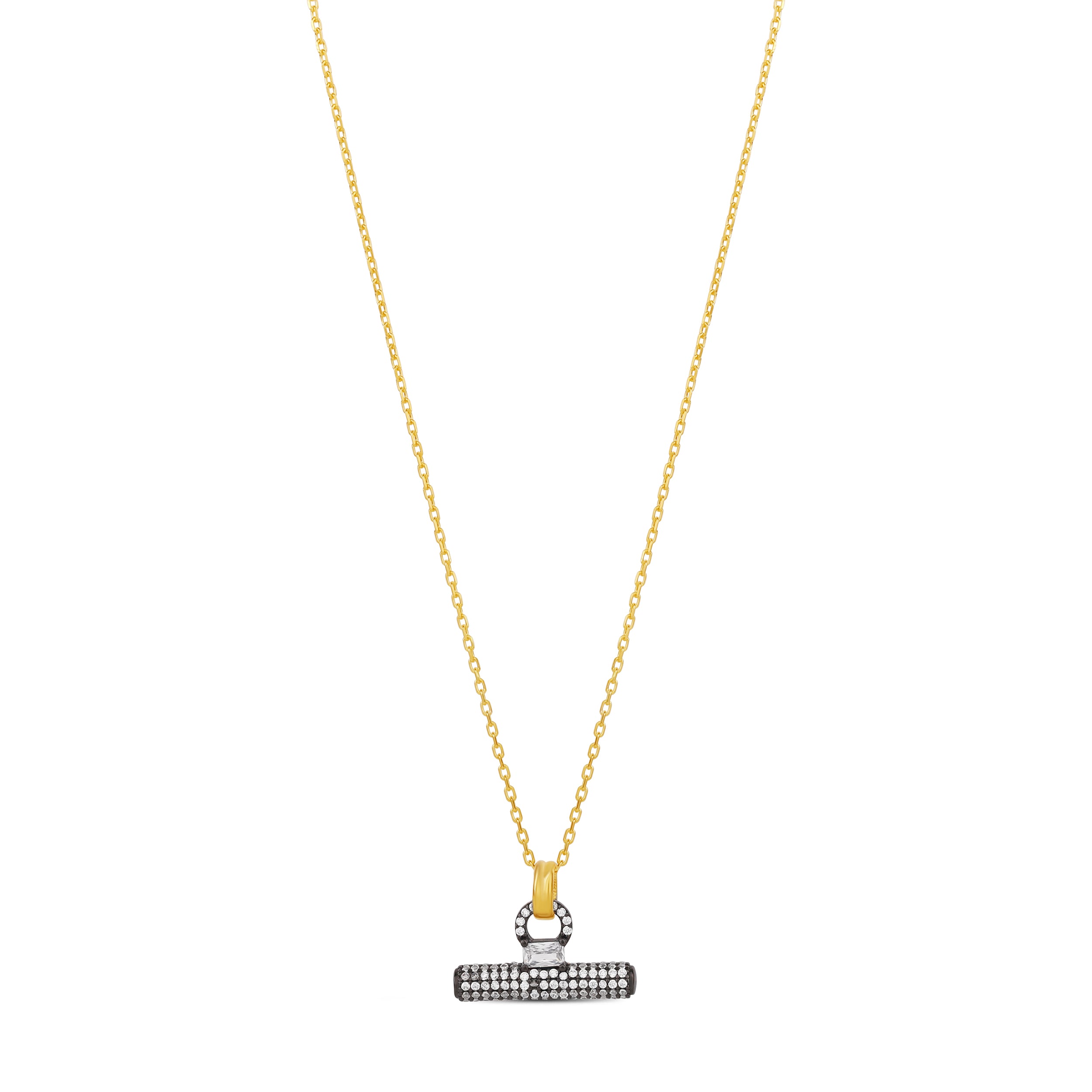 Pave T Bar Necklace