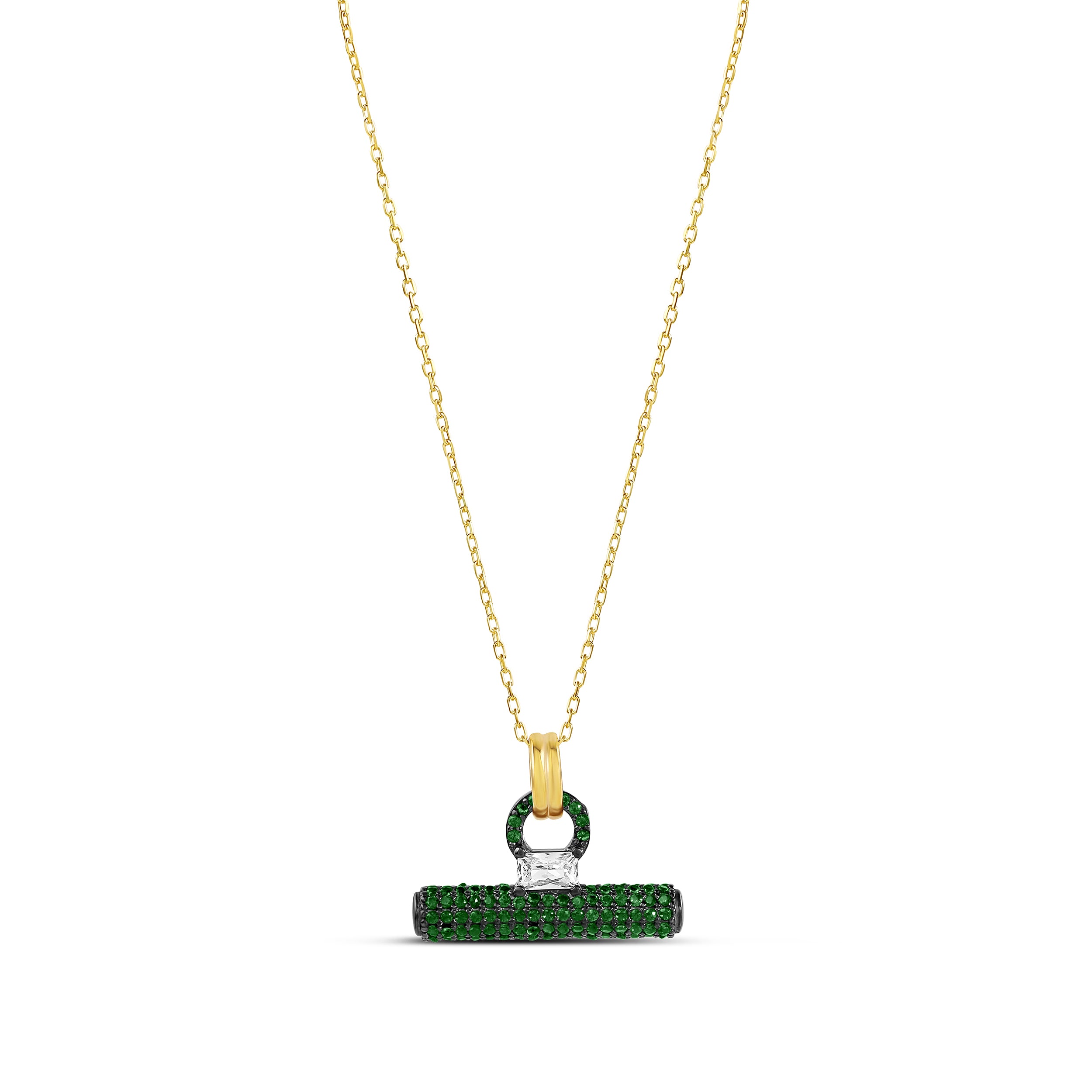 Pave T Bar Necklace