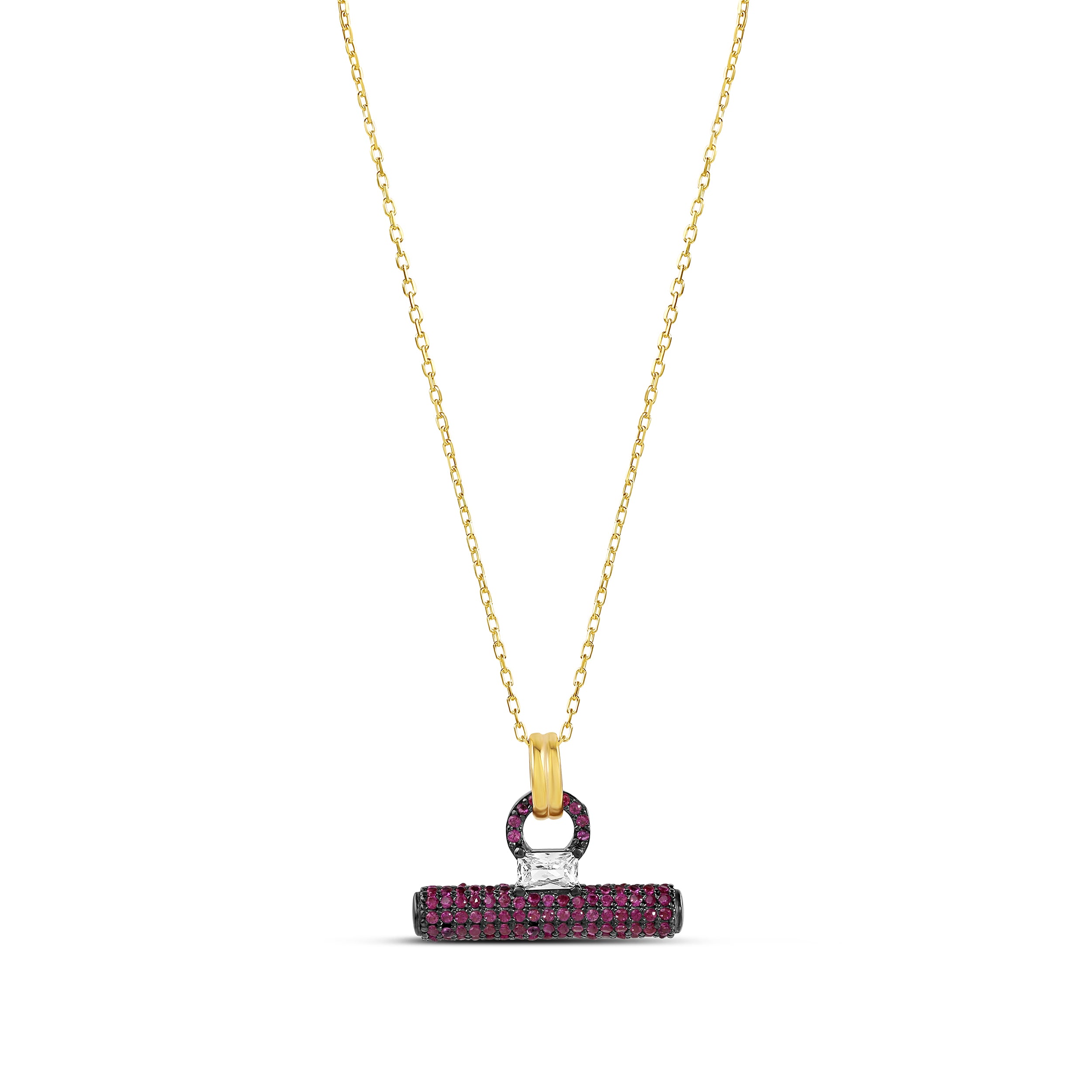 Pave T Bar Necklace