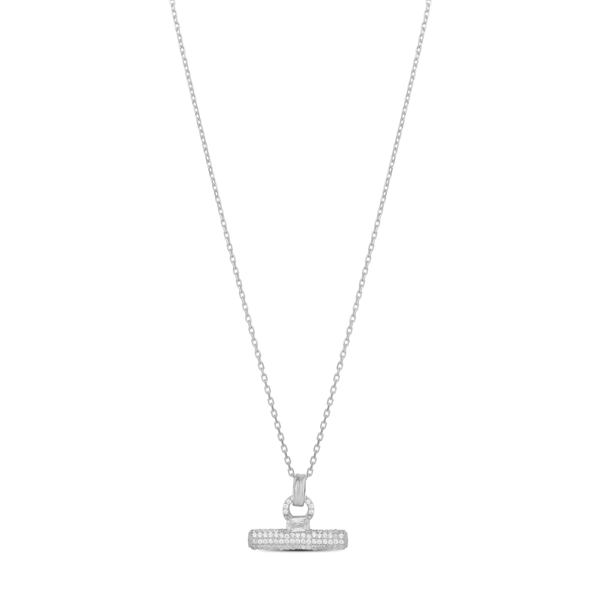 Pave T Bar Necklace