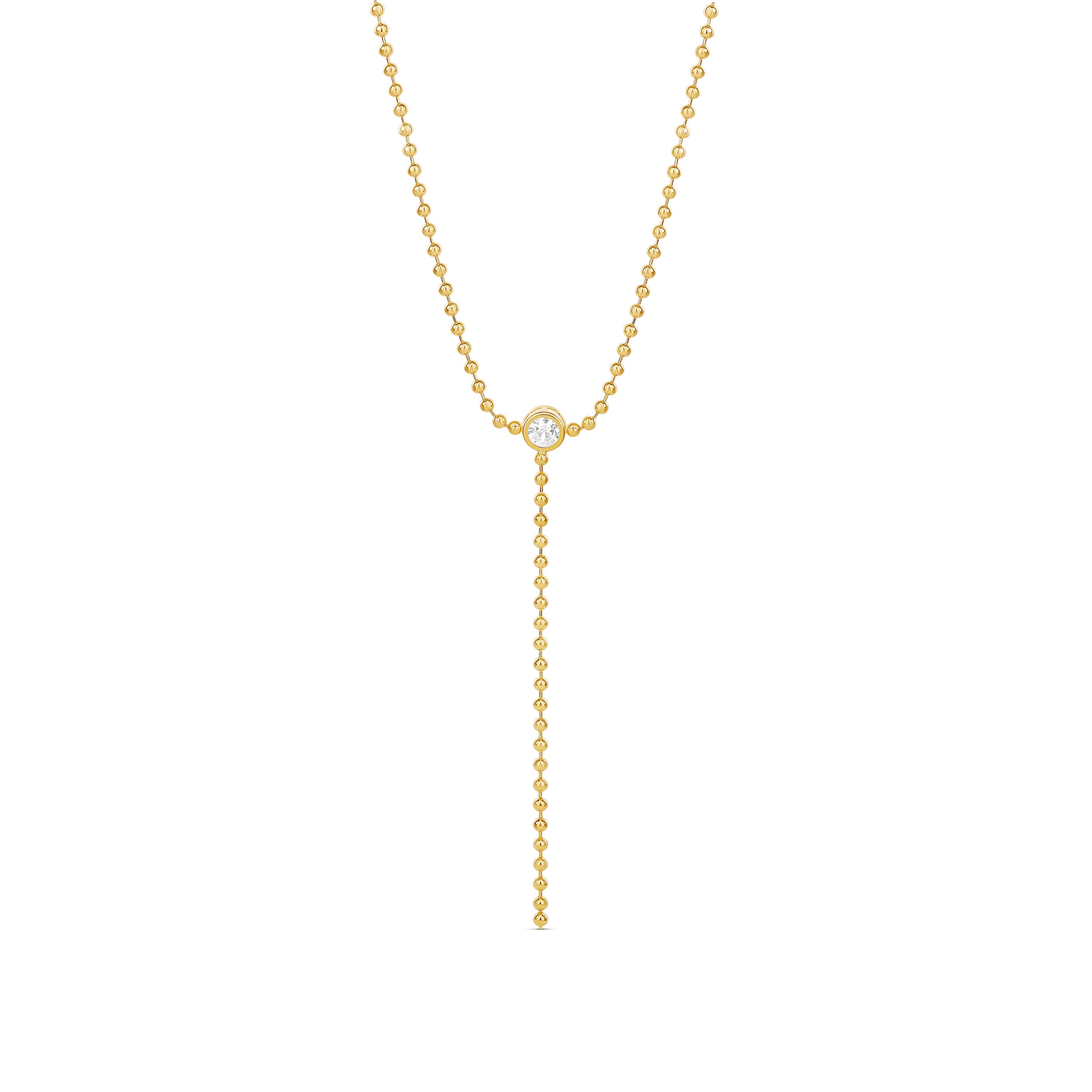 Beaded Ball Chain Lariat
