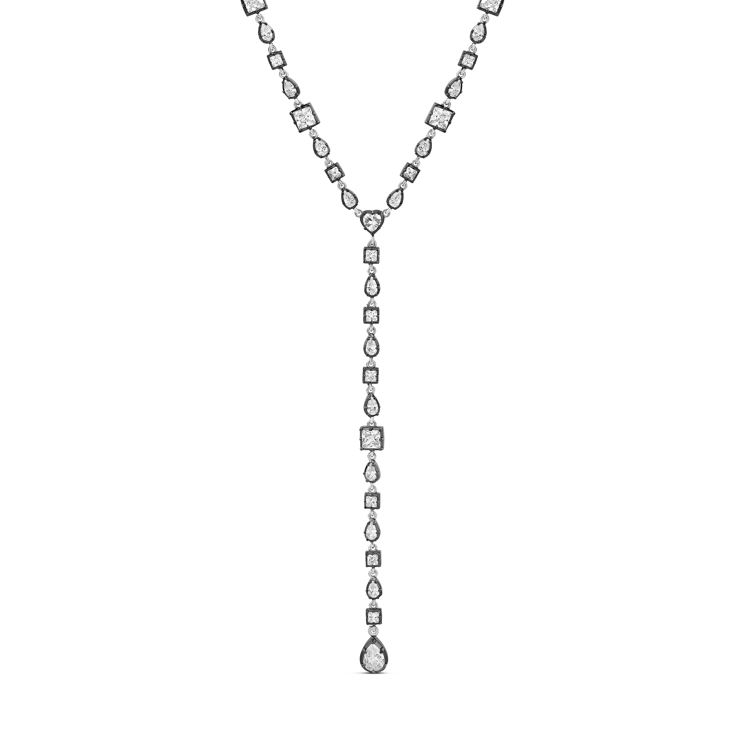 Black Rhodium Multi Shape Lariat