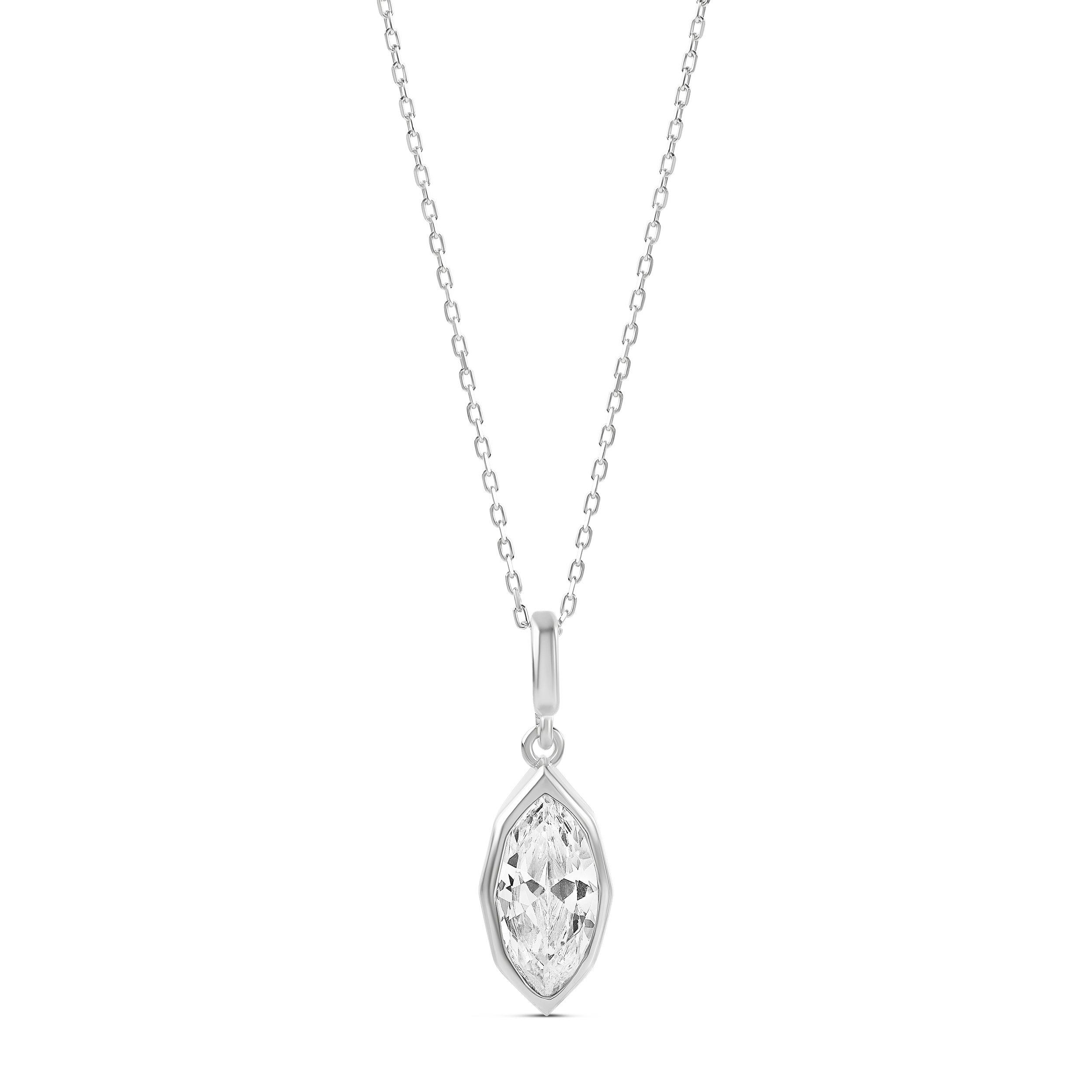 Victorian Style Marquise Pendant Necklace
