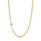 Offset Marquise Cuban Necklace