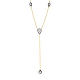 Pear & Marquise Station Lariat Necklace