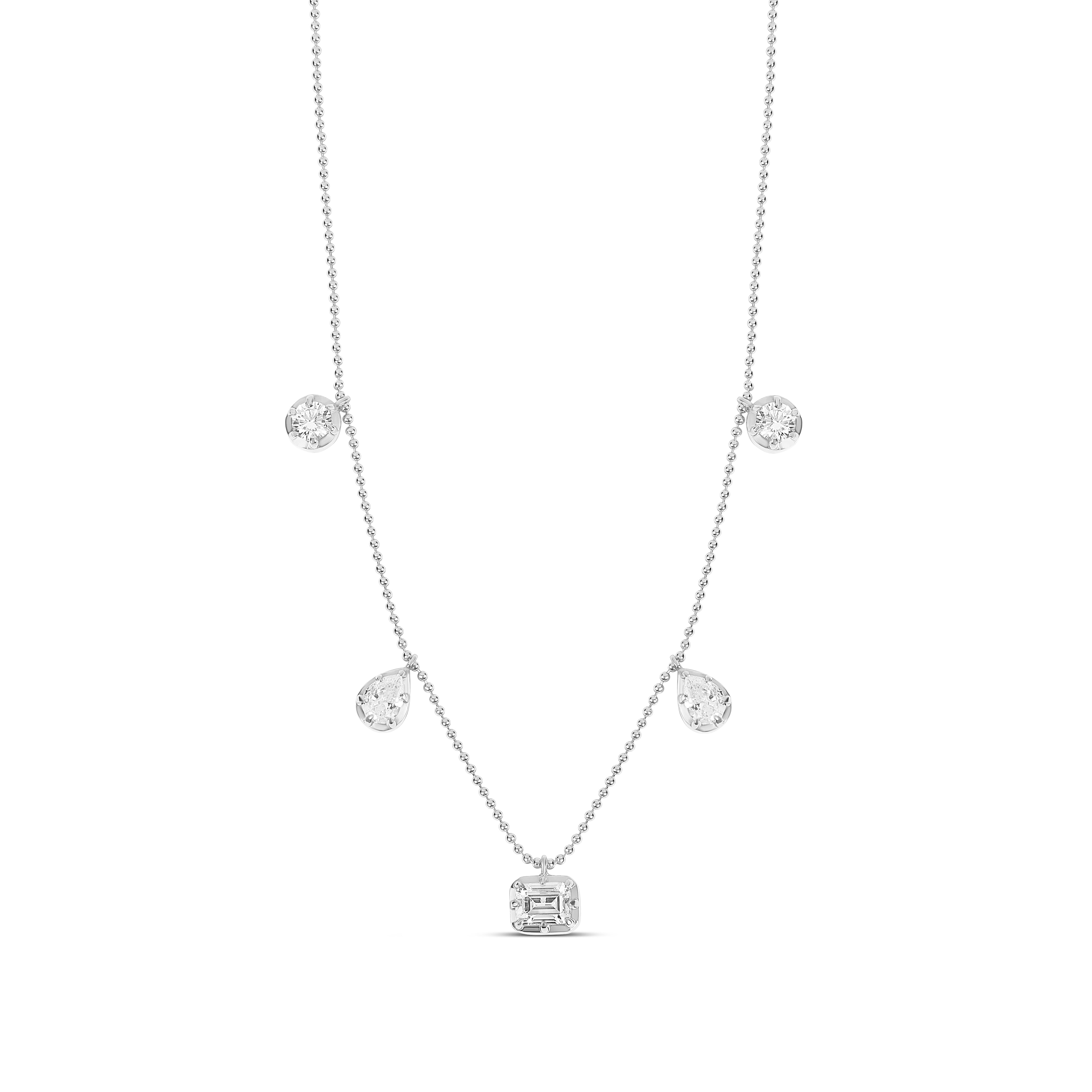 Mix Shape on a Beaded Ball Chain Necklace
