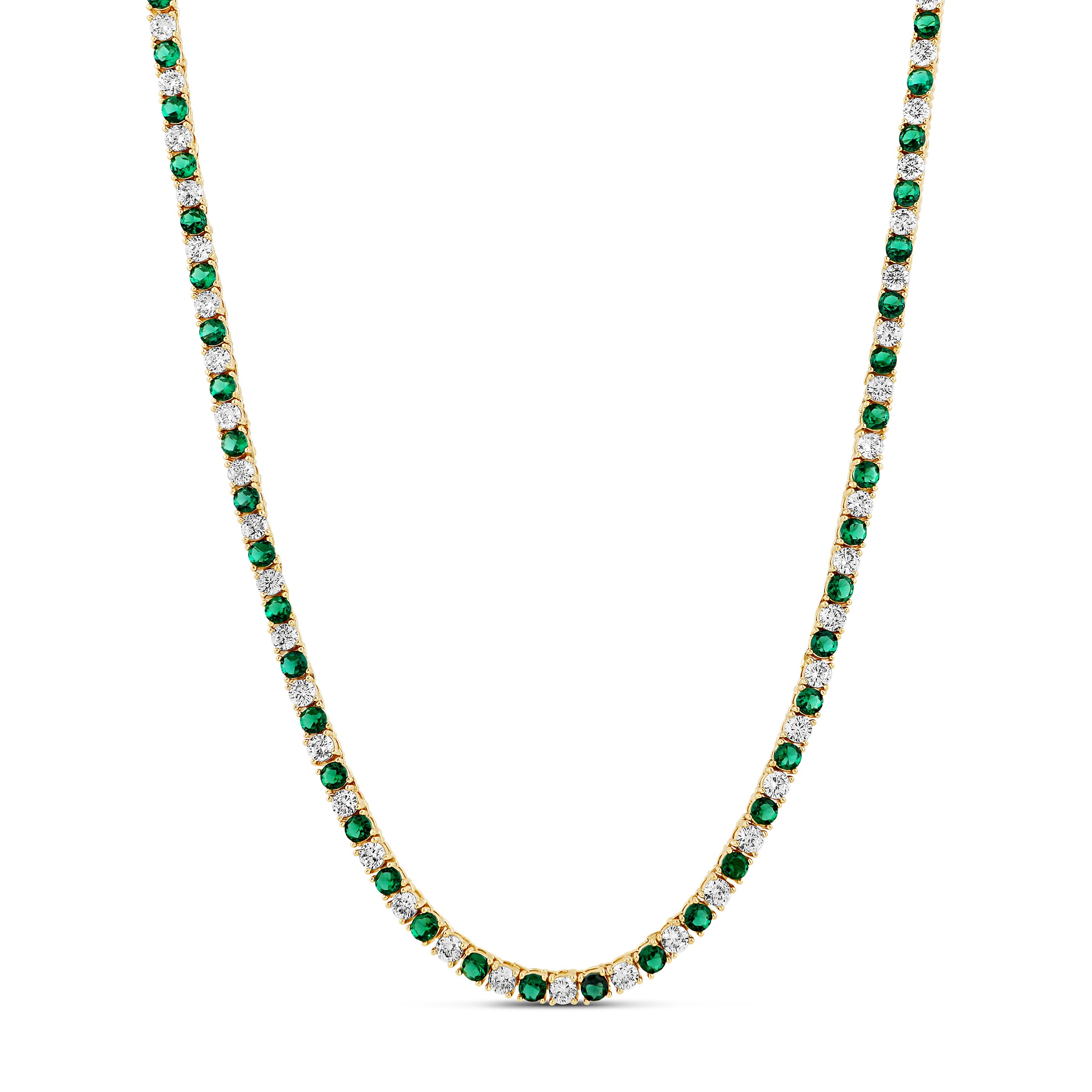 Alternating Color Tennis Necklace
