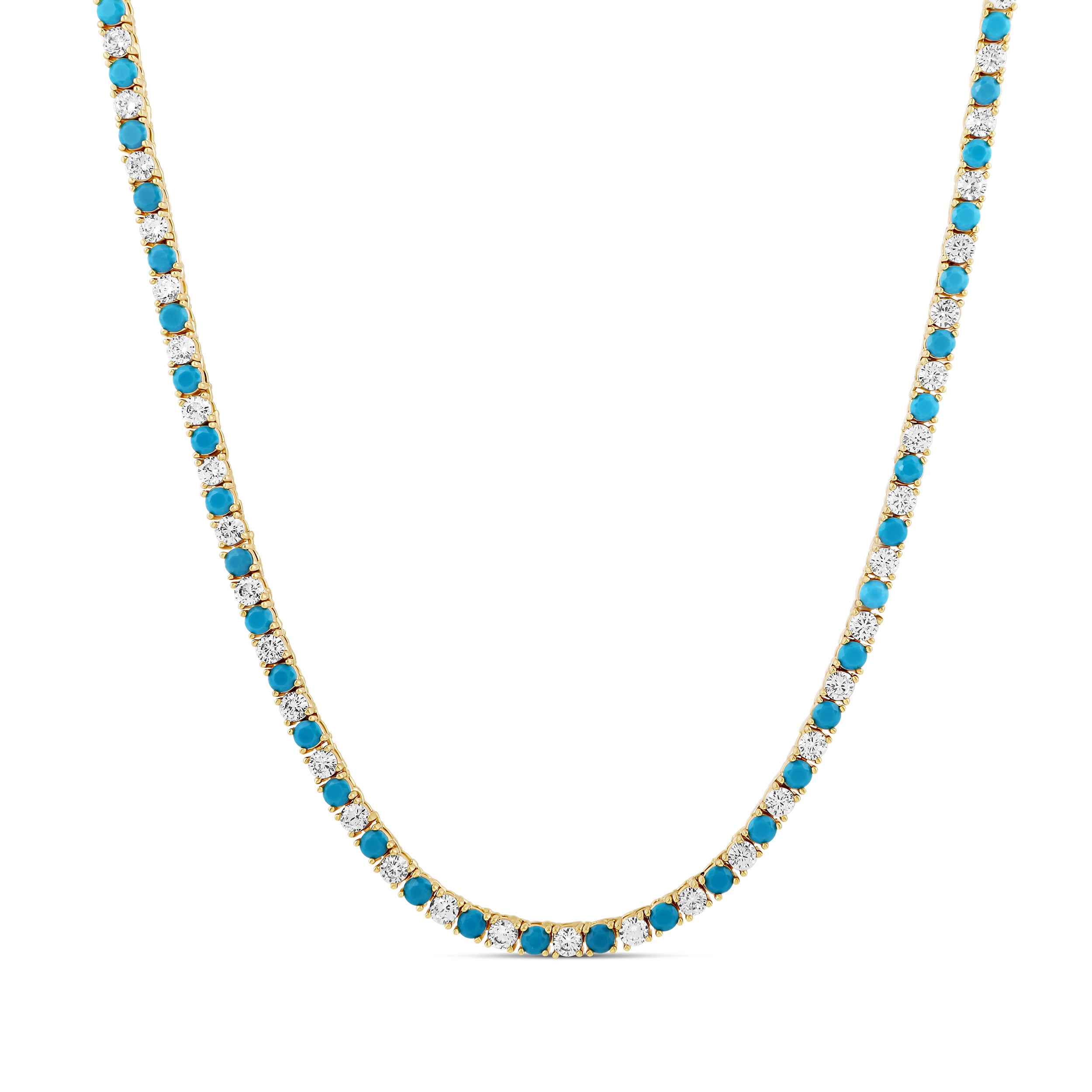 Alternating Color Tennis Necklace