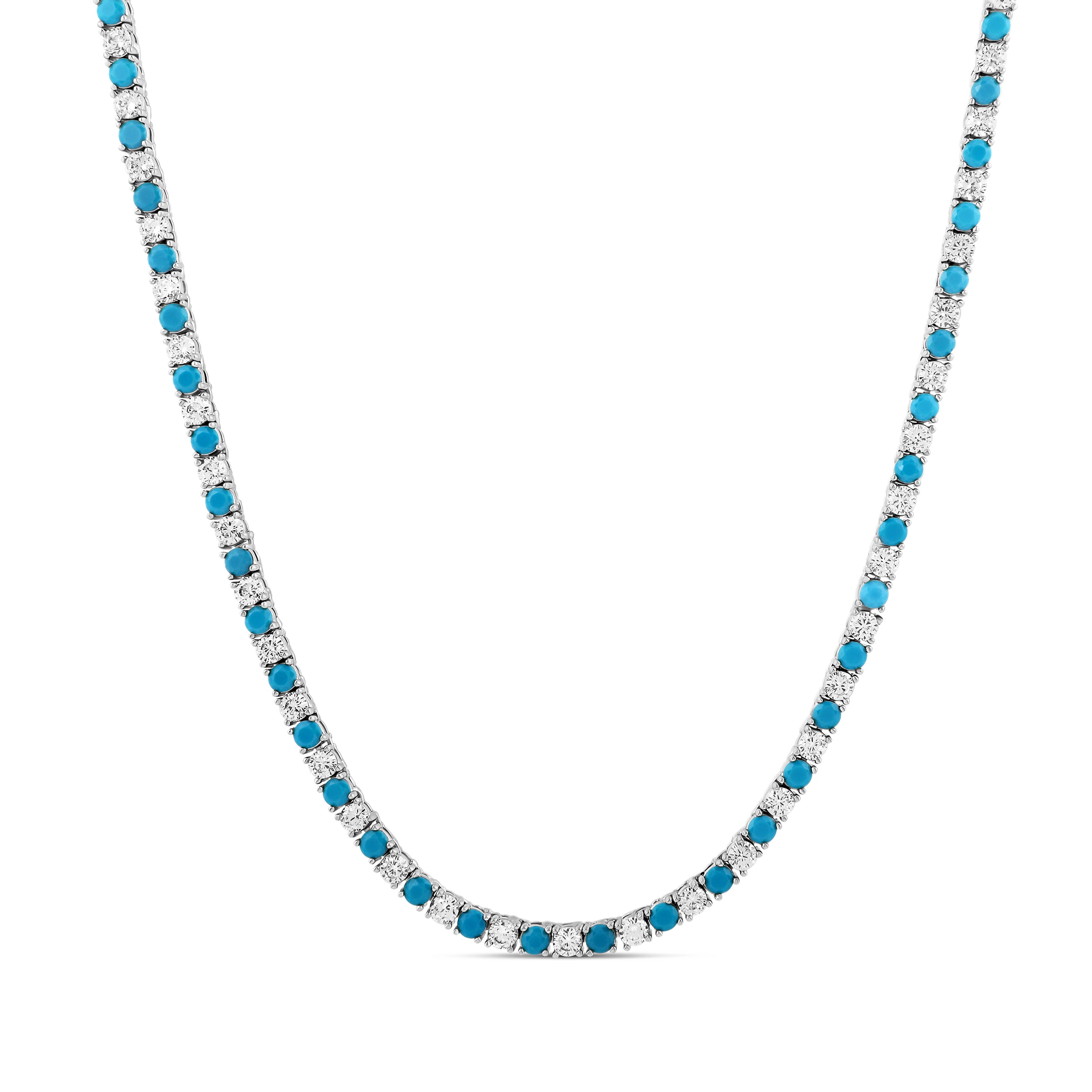 Alternating Color Tennis Necklace