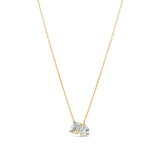 Emerald and Pear Two Stone Necklace