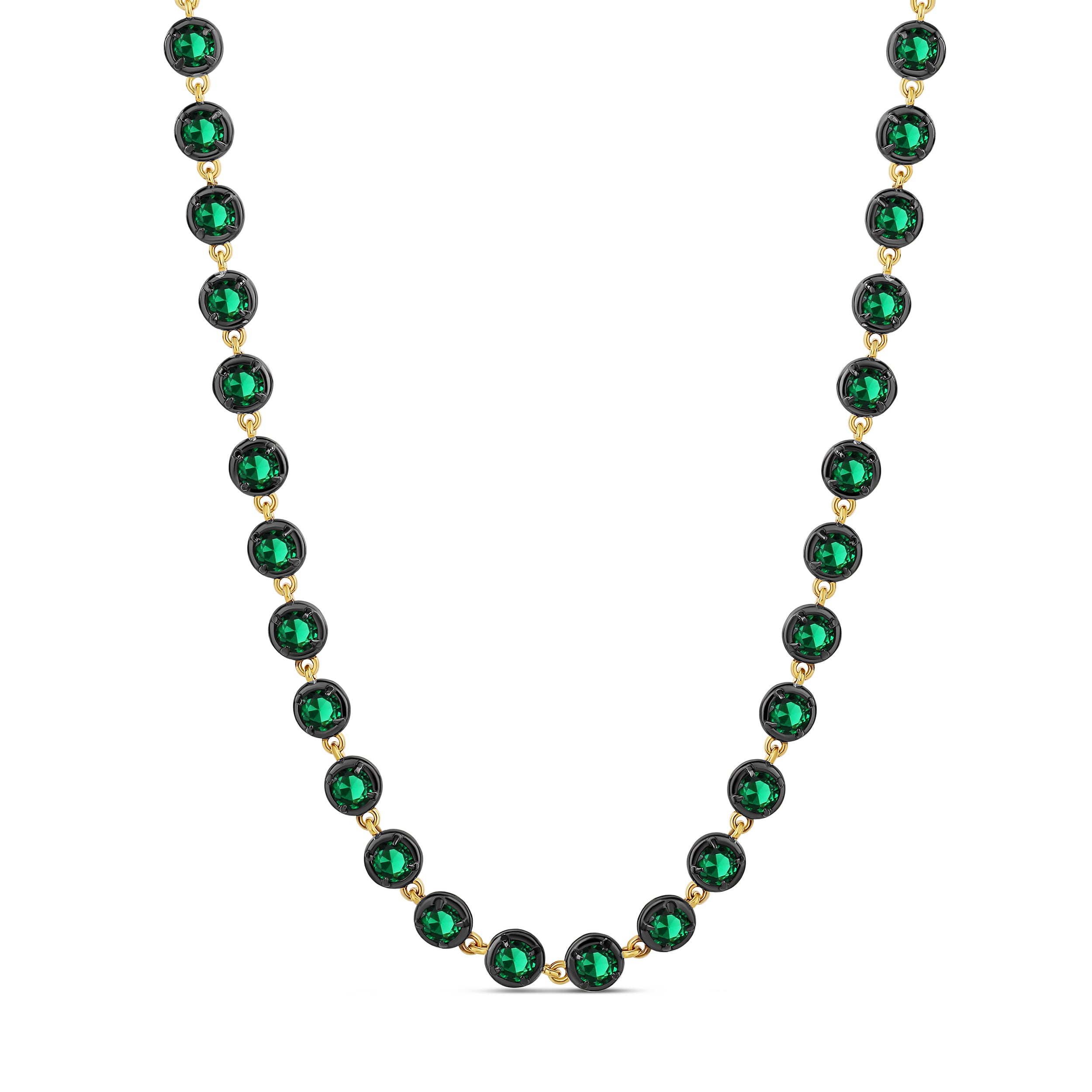 Round Victorian Style Tennis Necklace