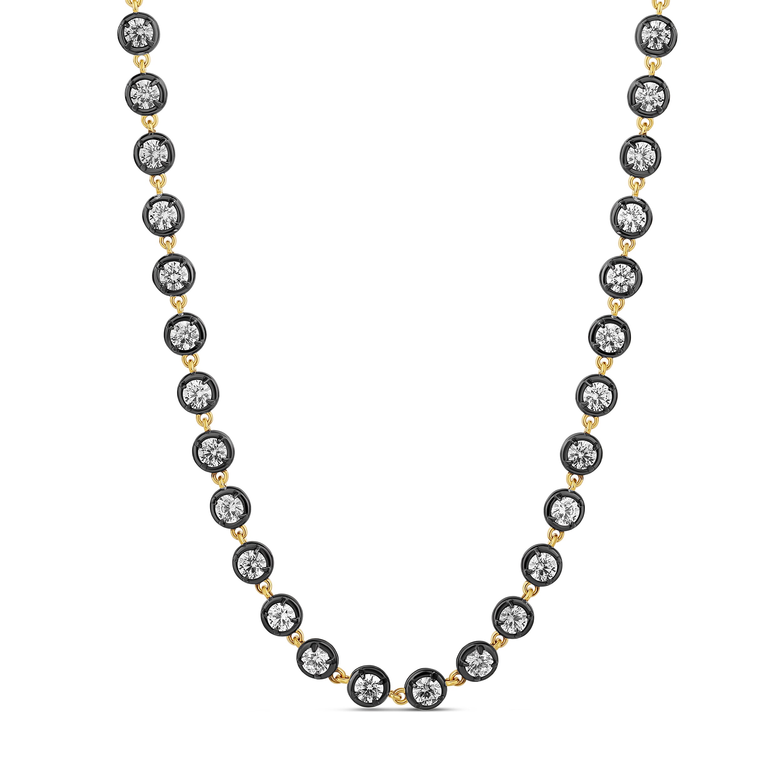 Round Victorian Style Tennis Necklace