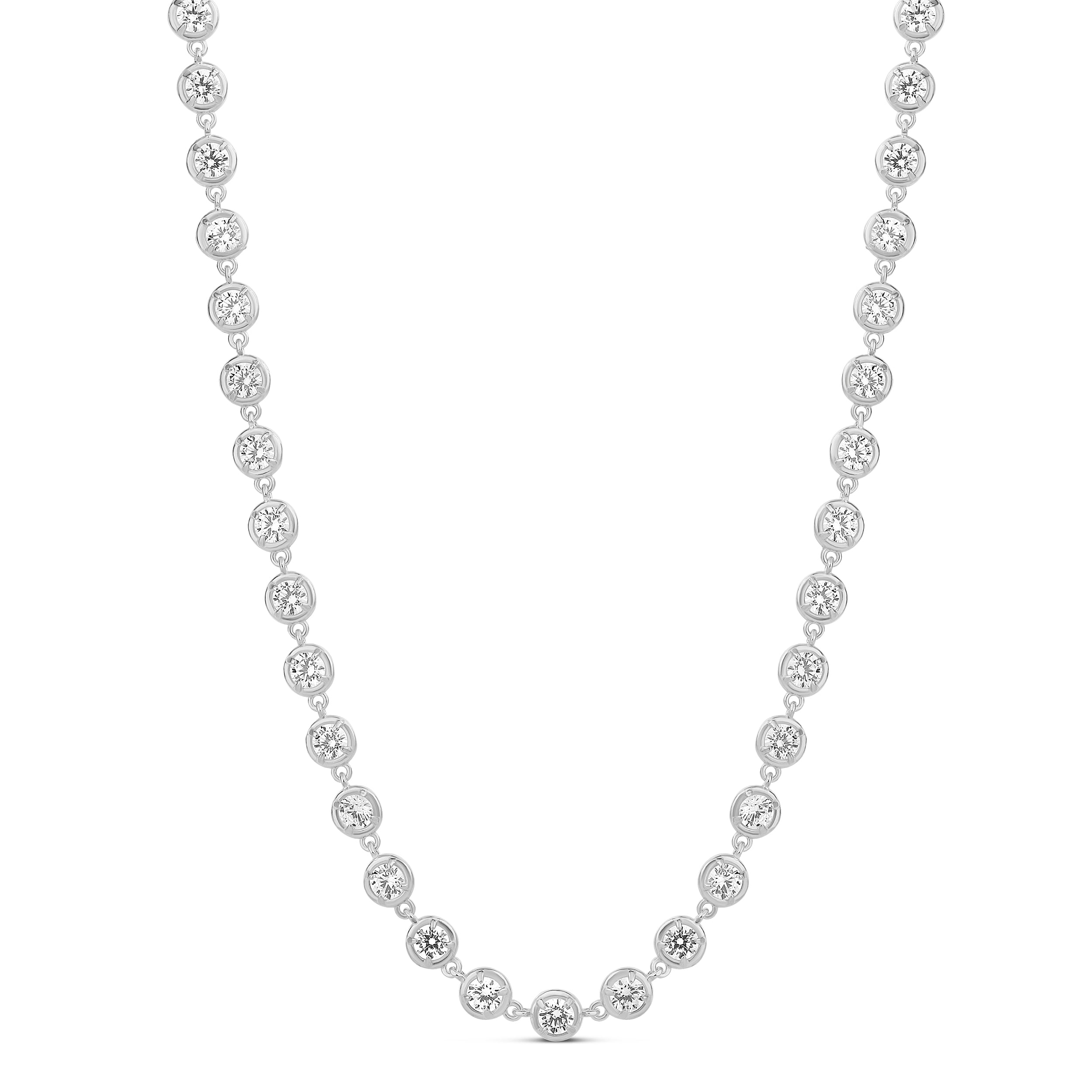 Round Victorian Style Tennis Necklace
