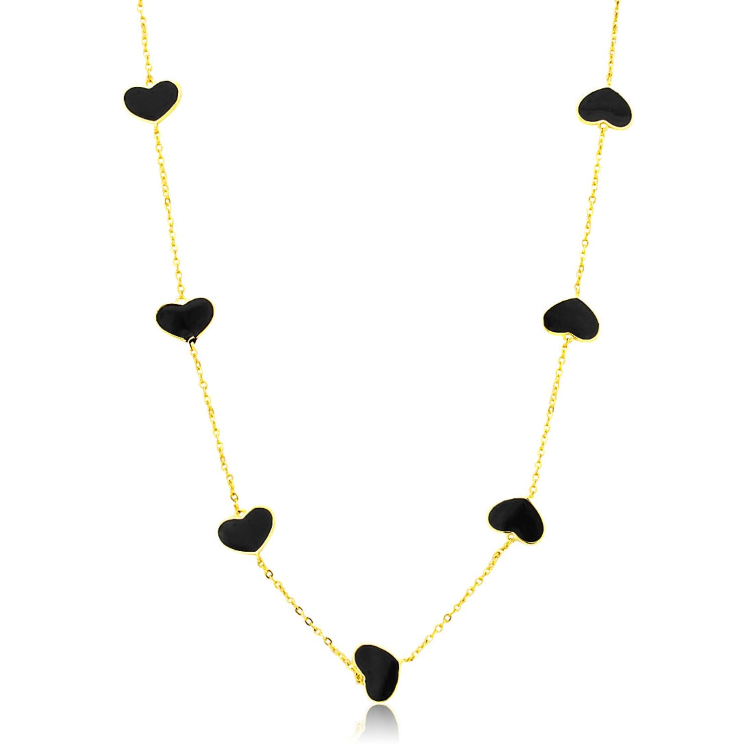 Diamond Multi Heart Necklace 14K | Adina Eden Jewels