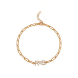 Personalized Pave Initial and Heart Bracelet