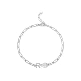 Personalized Pave Initial and Heart Bracelet