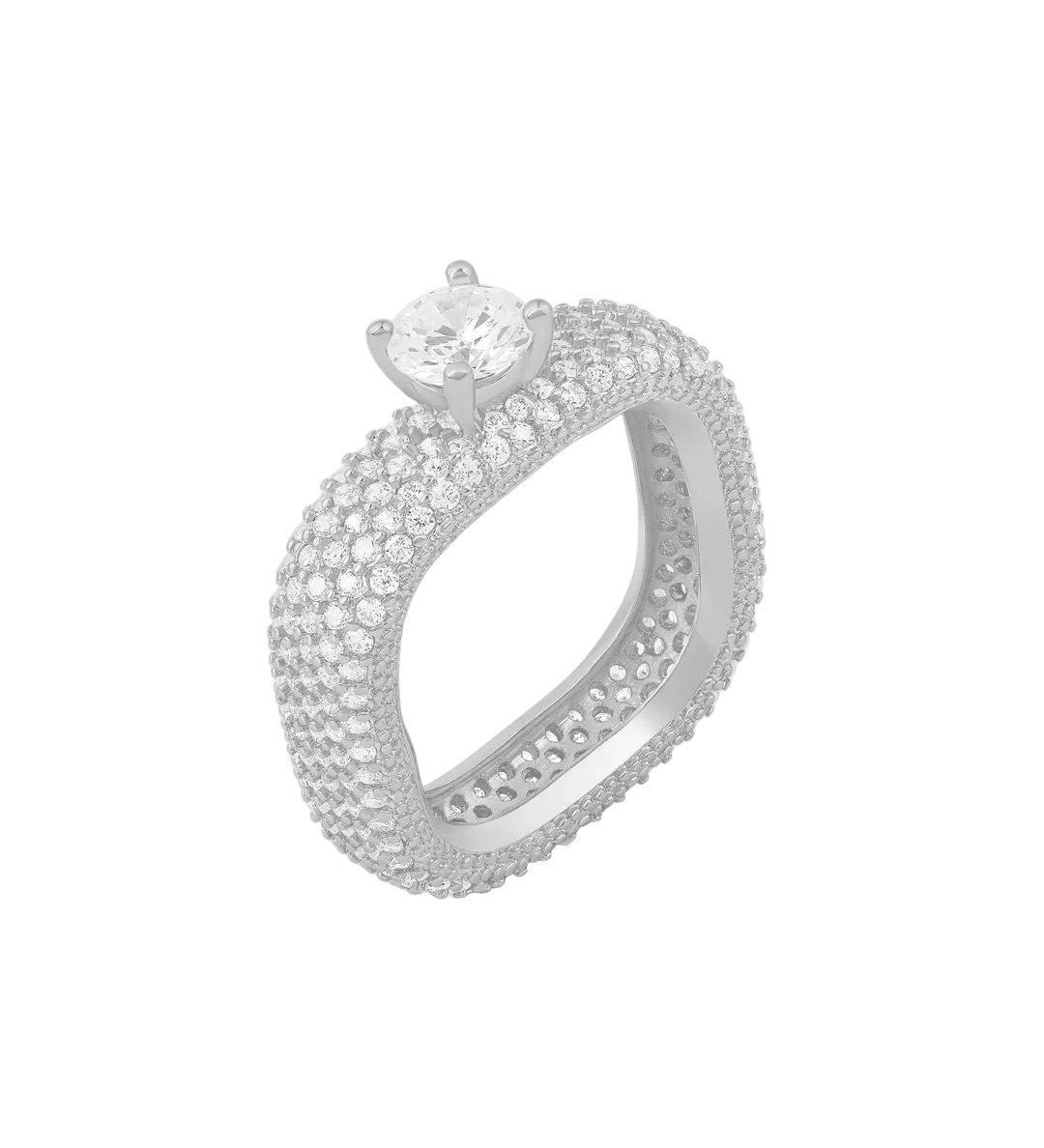 Pave Statement Ring with Center Stone