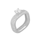 Pave Statement Ring with Center Stone