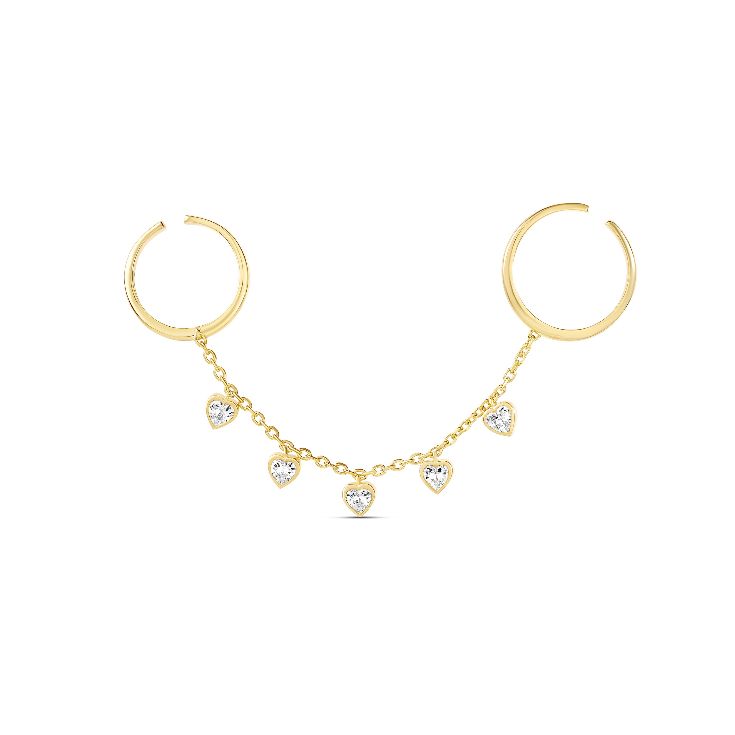 Two Finger Bezel Set Adjustable Ring