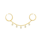 Two Finger Bezel Set Adjustable Ring