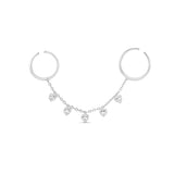 Two Finger Bezel Set Adjustable Ring