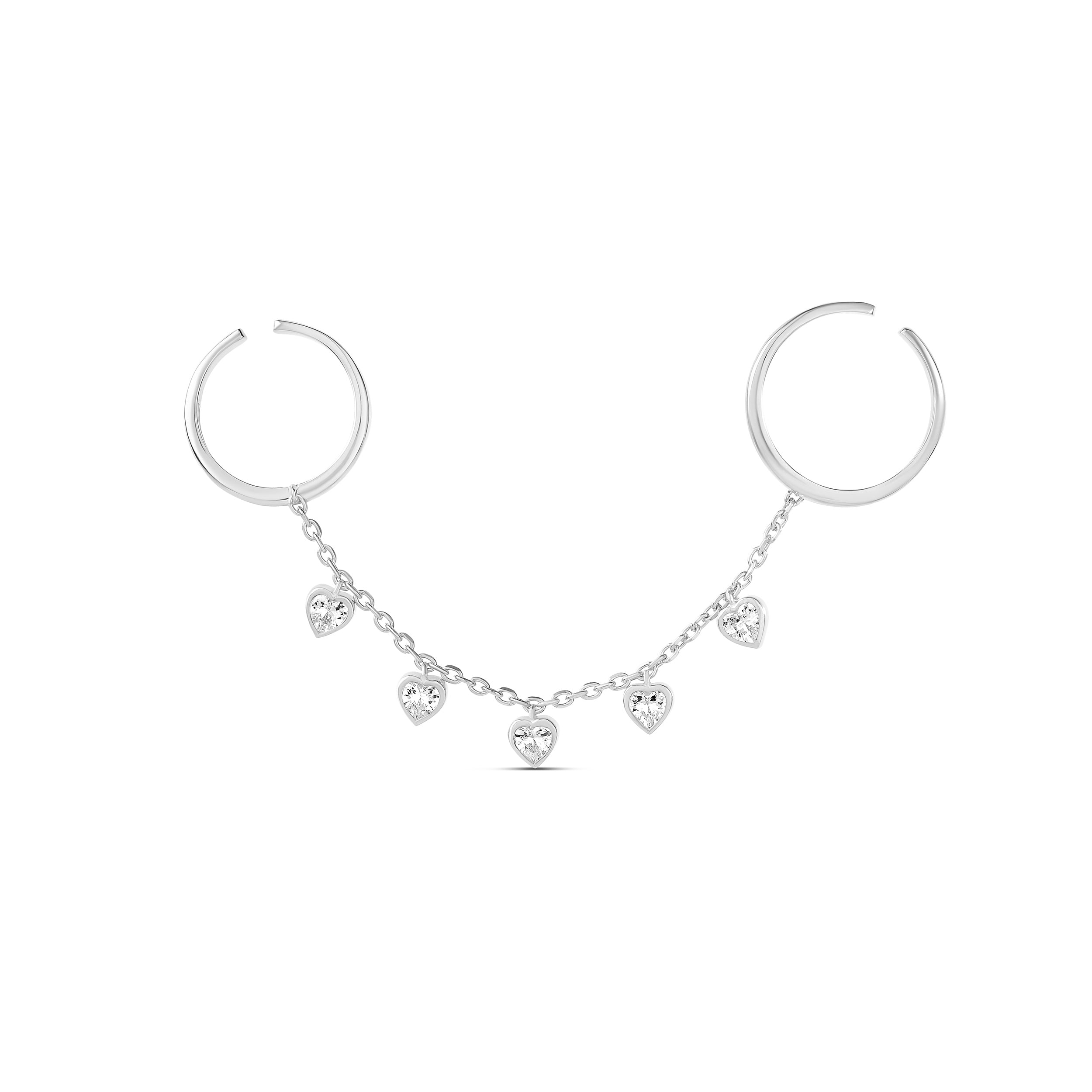 Two Finger Bezel Set Adjustable Ring