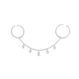 Two Finger Bezel Set Adjustable Ring