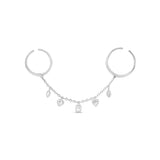 Two Finger Bezel Set Adjustable Ring