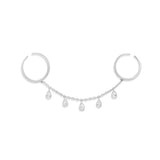 Two Finger Bezel Set Adjustable Ring