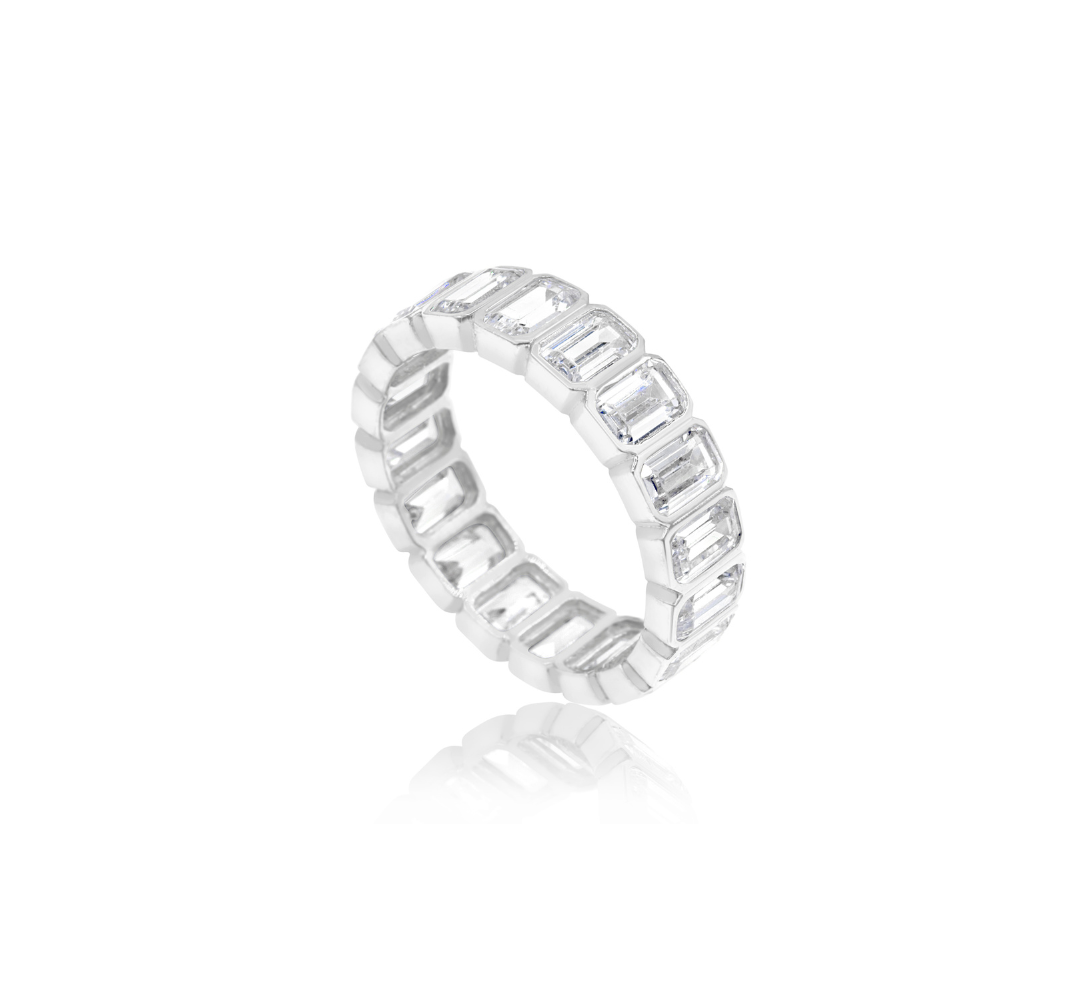 Emerald Bezel-Set Eternity Band