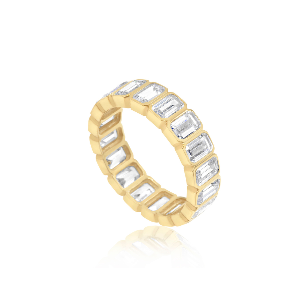 Emerald Bezel-Set Eternity Band