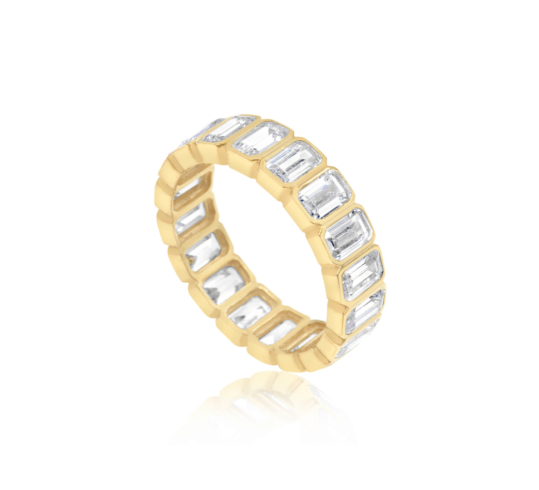 Emerald Bezel-Set Eternity Band