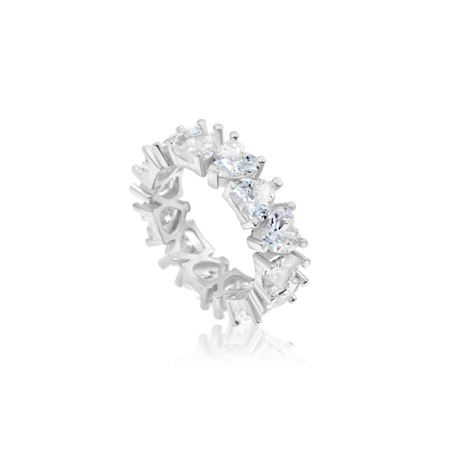 Heart Prong-Set Eternity Band