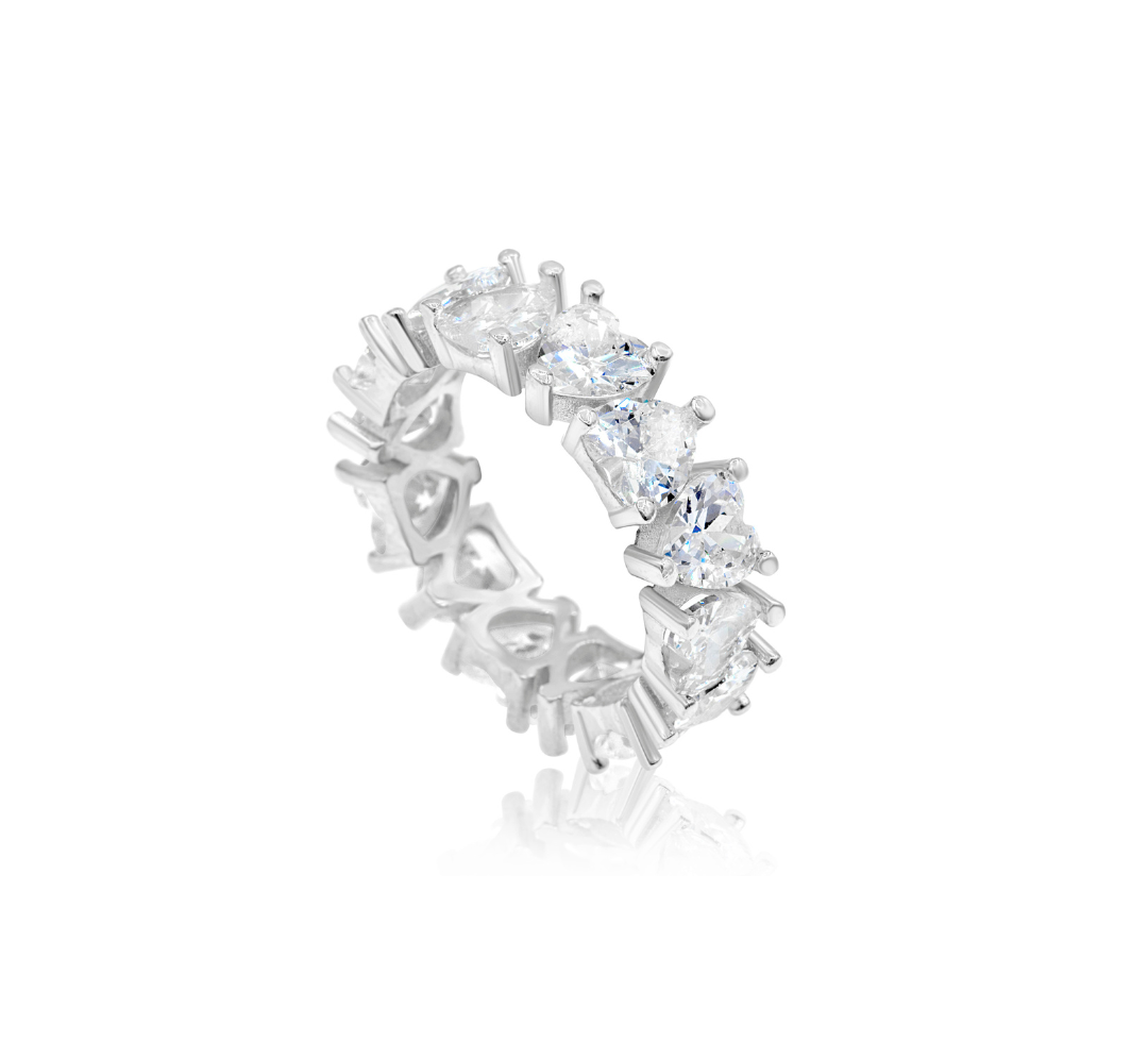 Heart Prong-Set Eternity Band