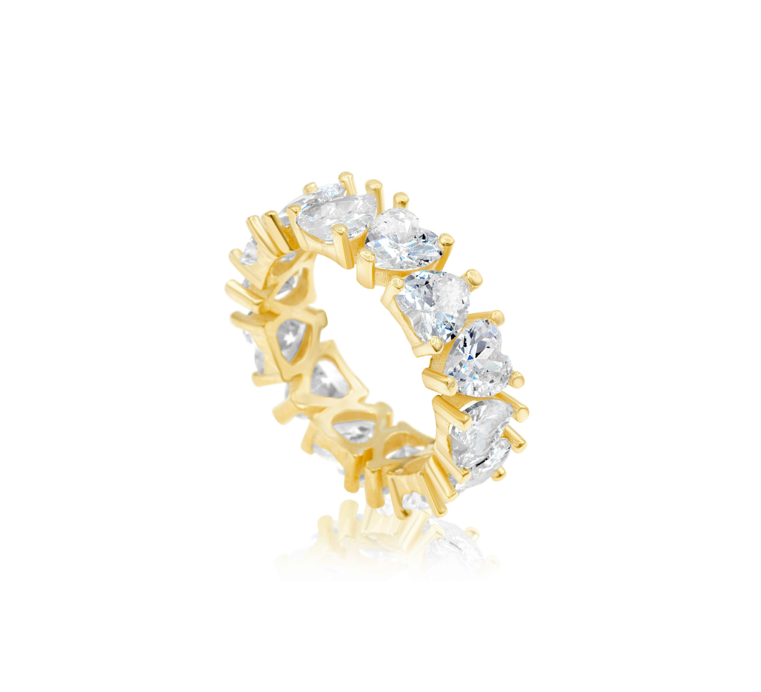 Heart Prong-Set Eternity Band