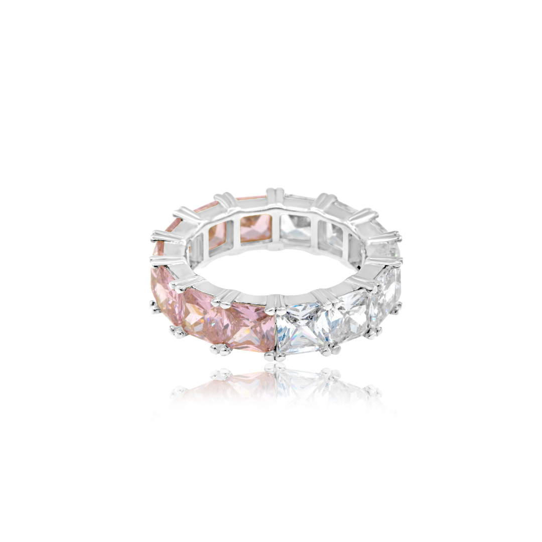 Half and Half Prong-Set Eternity Band