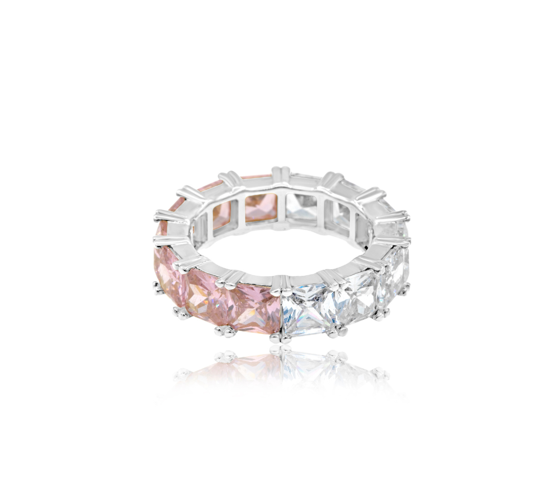 Half and Half Prong-Set Eternity Band