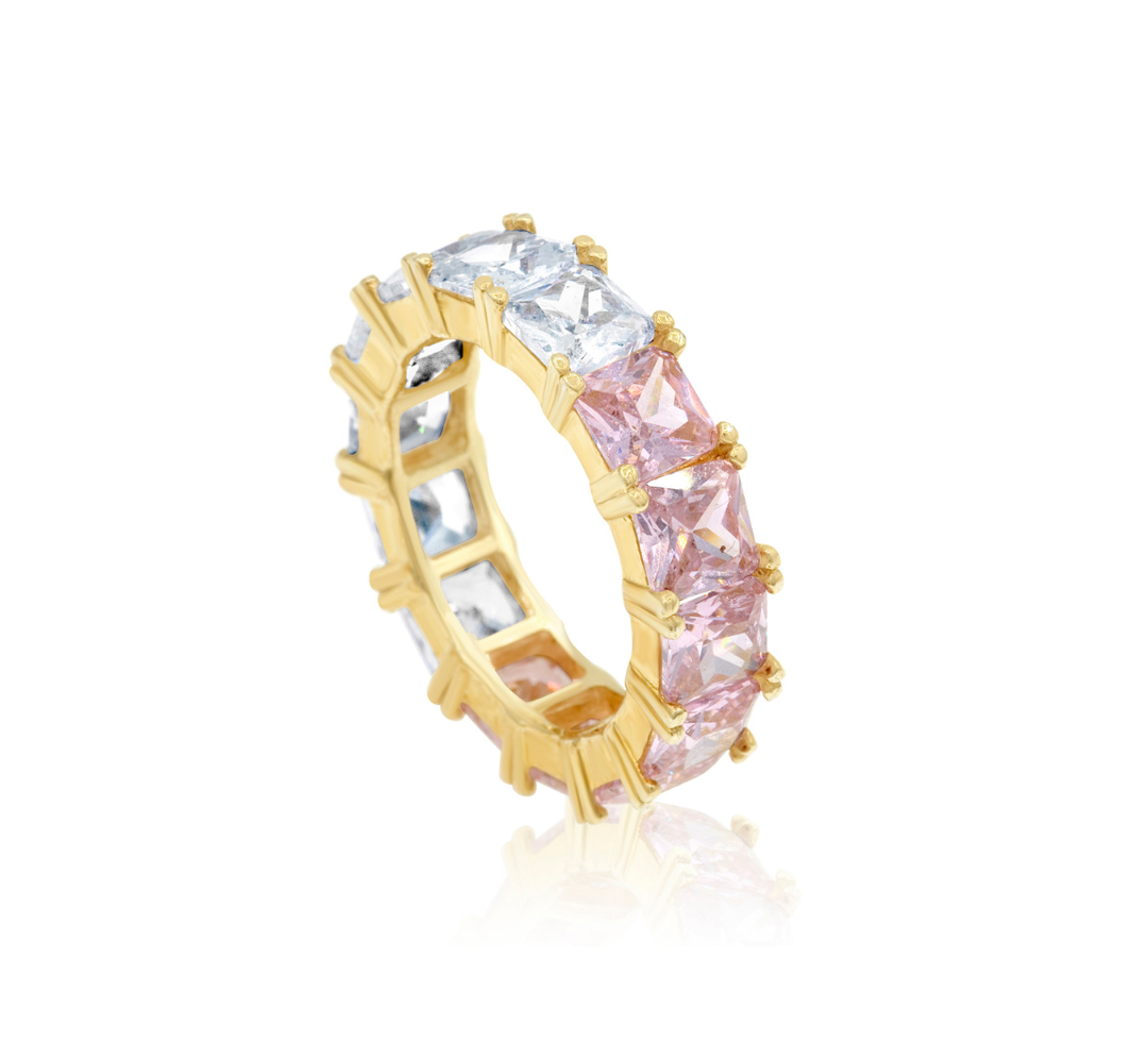 Half and Half Prong-Set Eternity Band