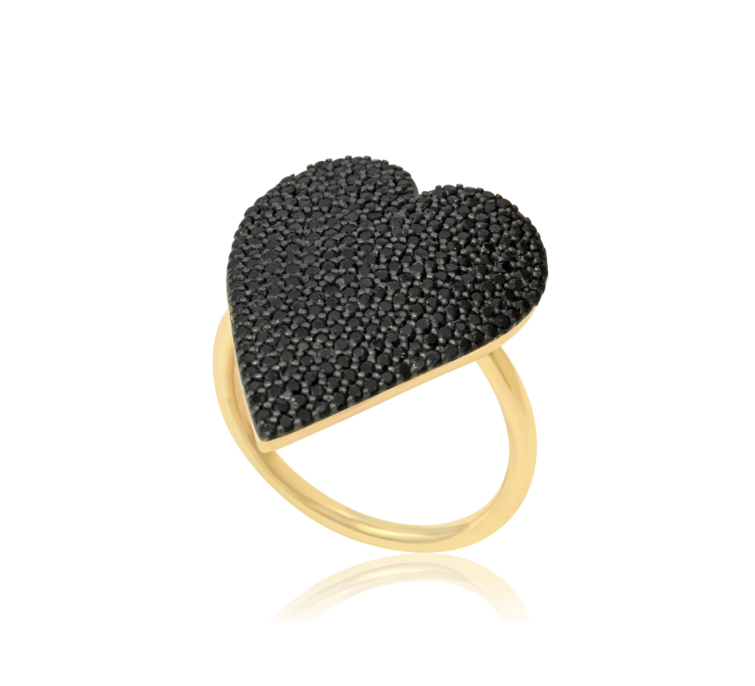 Pave Statement Heart Ring