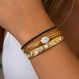 Wide Emerald Bangle