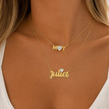 Personalized Initial Bezel Heart Necklace