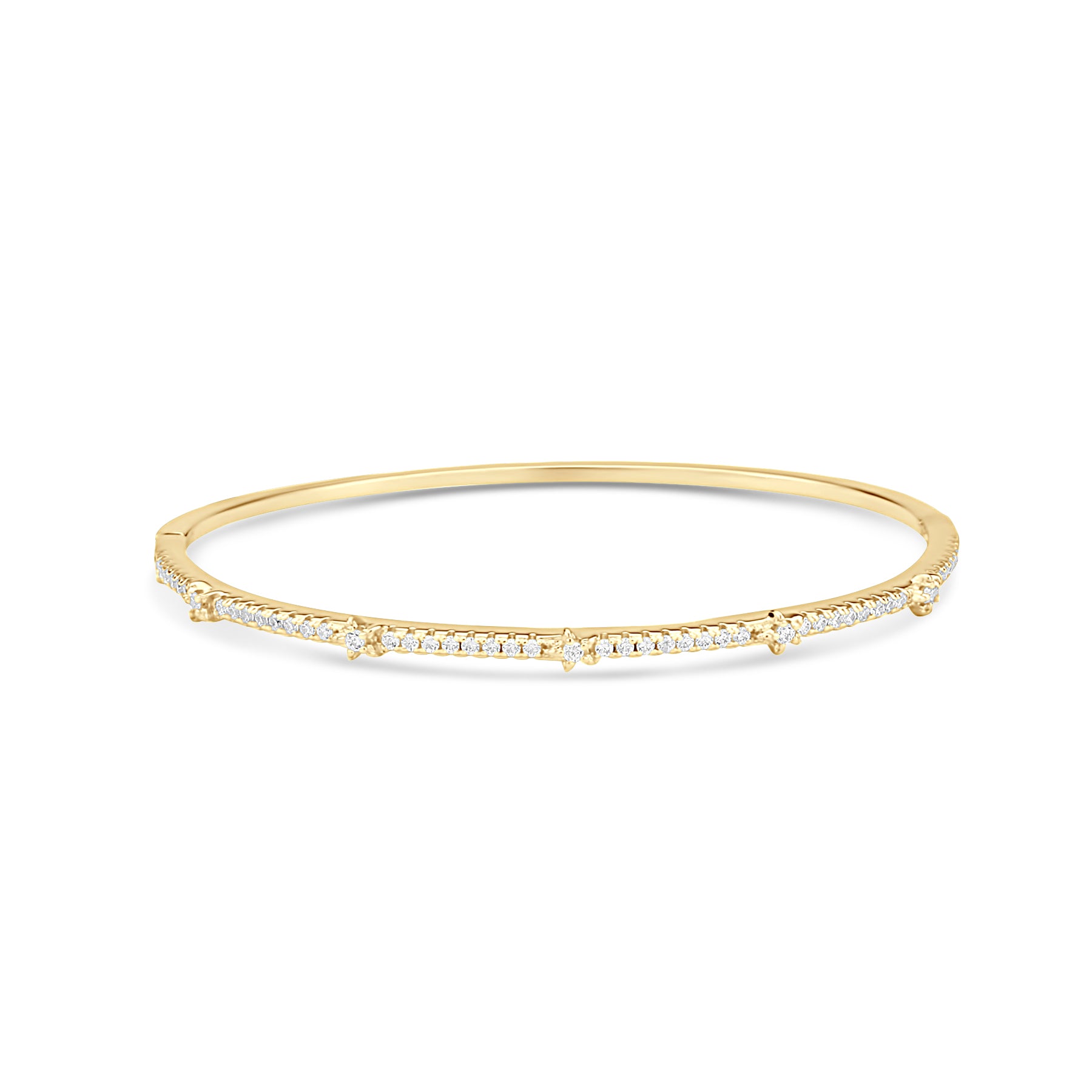 Thin Pave Bangle With Star