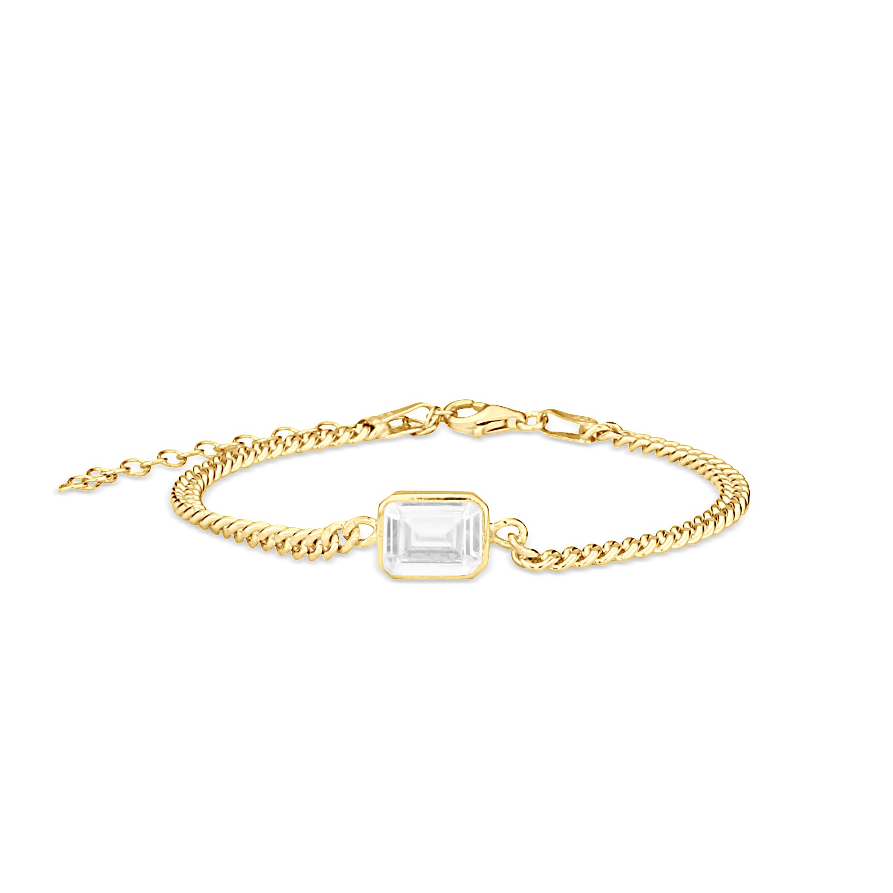 Fancy Shape on a Curb Chain Bracelet