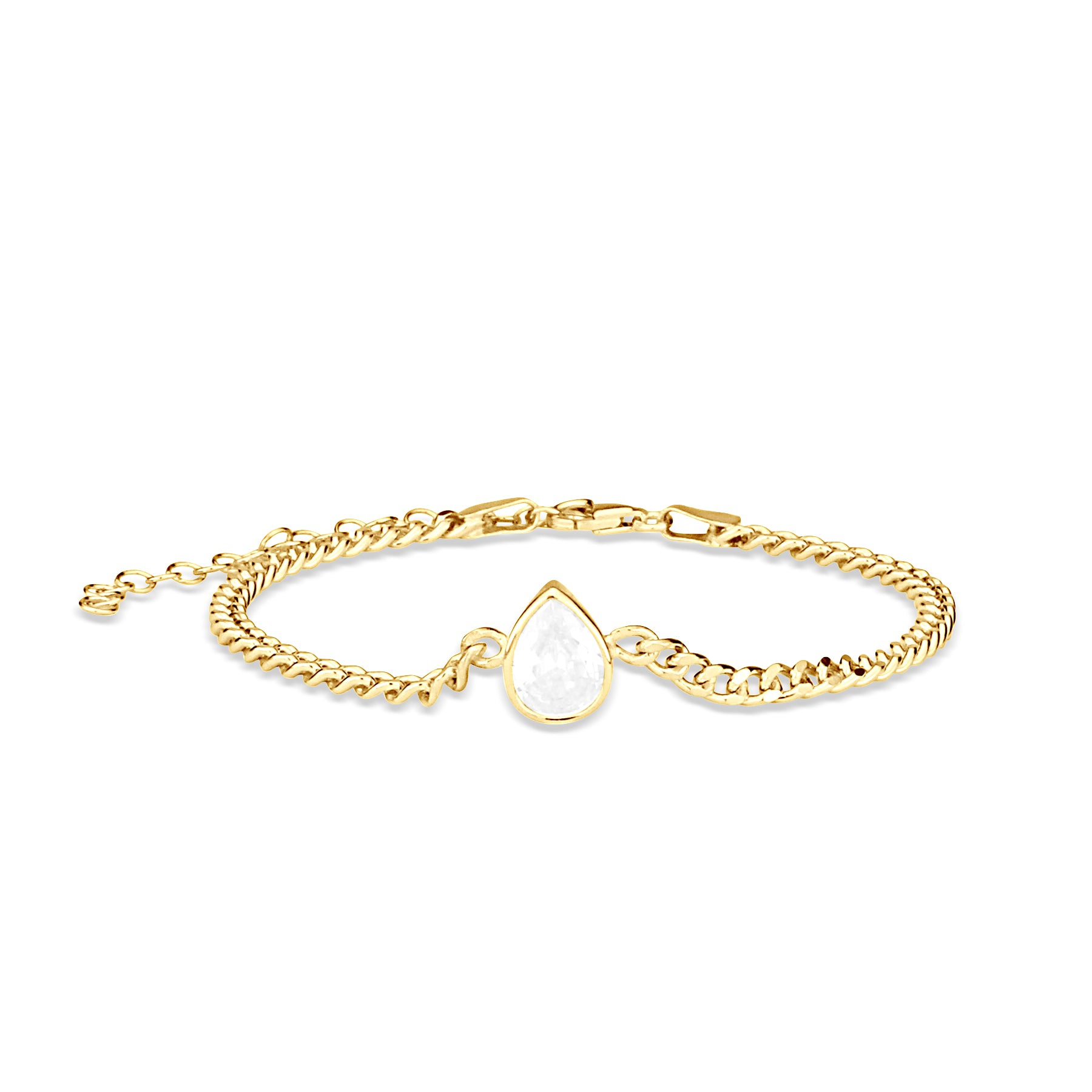 Fancy Shape on a Curb Chain Bracelet
