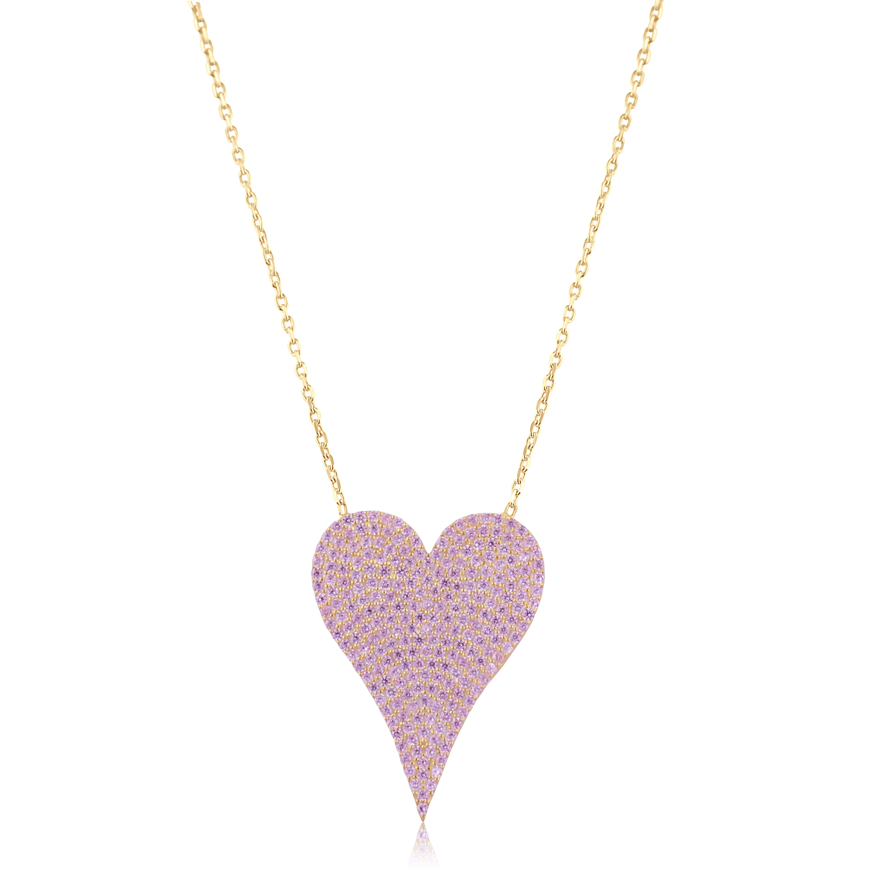 Large Pink Pave Heart