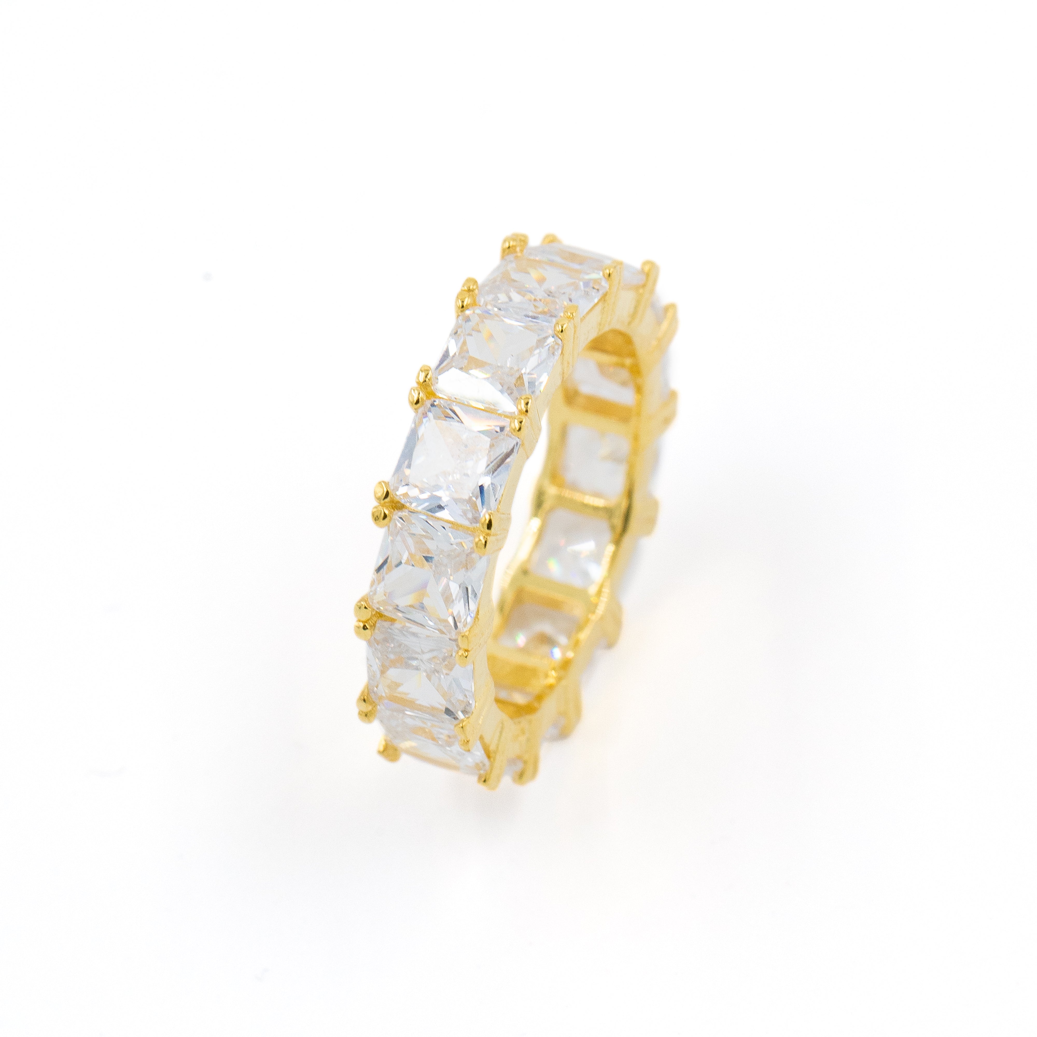 Emerald Prong-Set Eternity Band