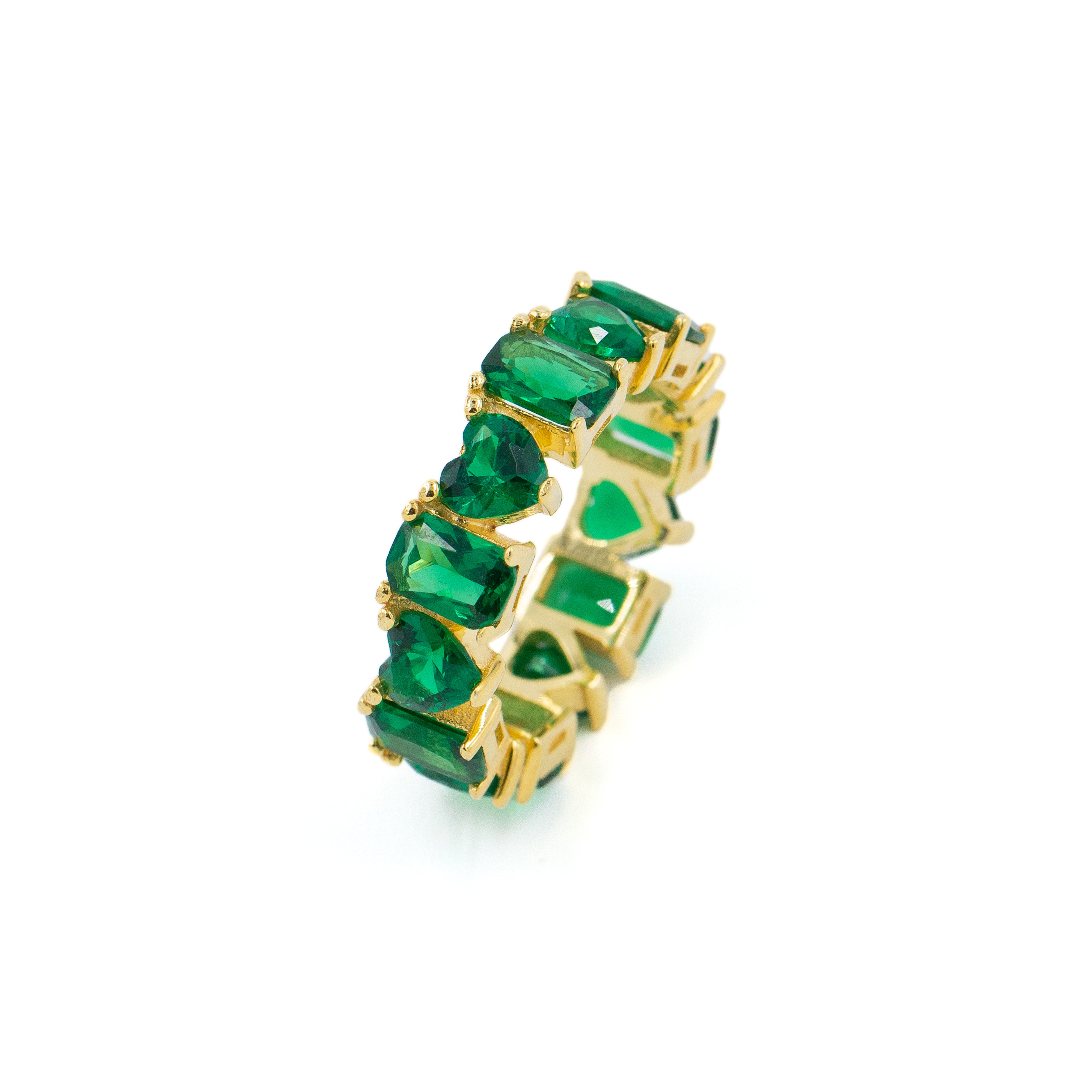 Heart and Emerald Eternity Band