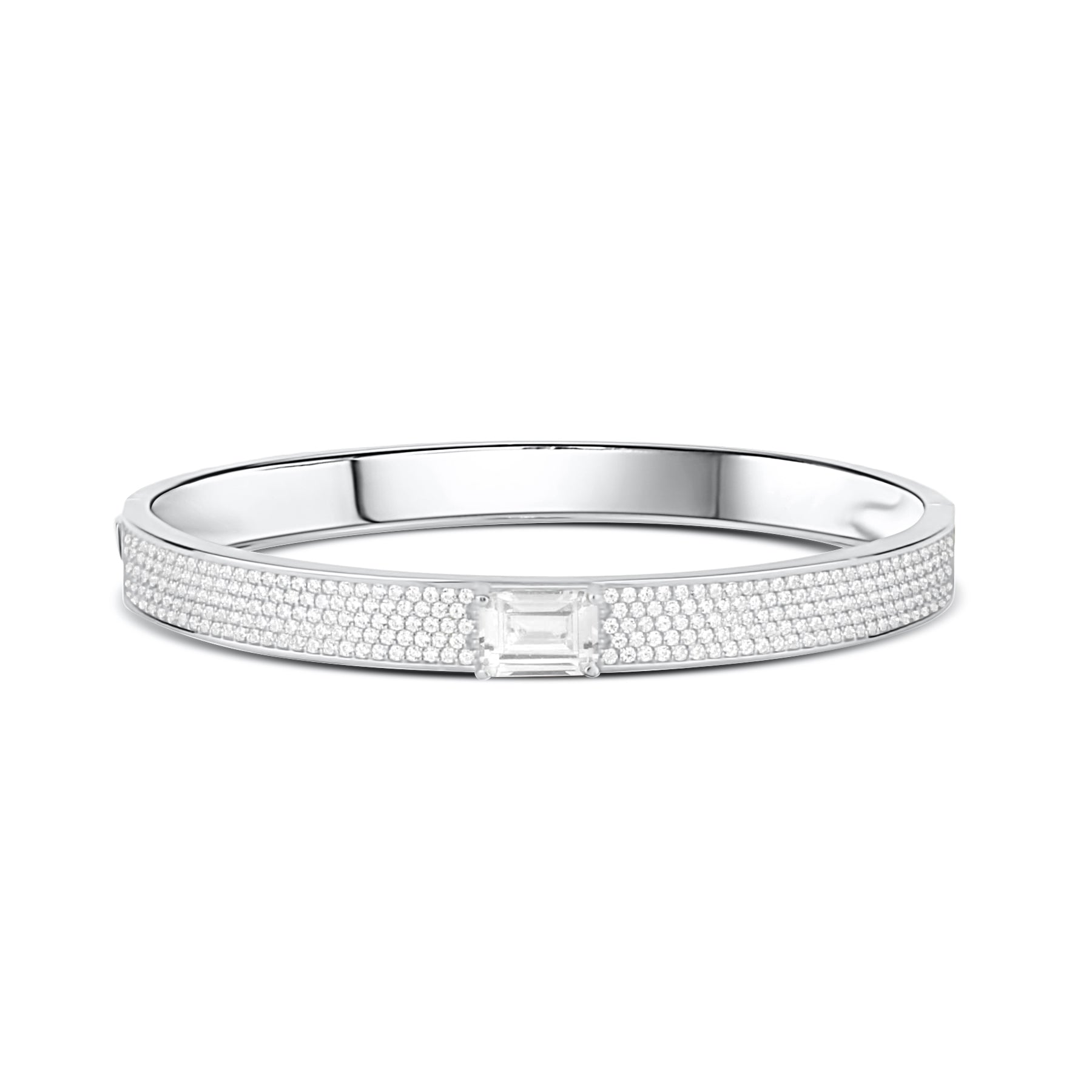 Pave Bangle with Center Stone