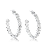 Large Bezel Set Heart Hoops